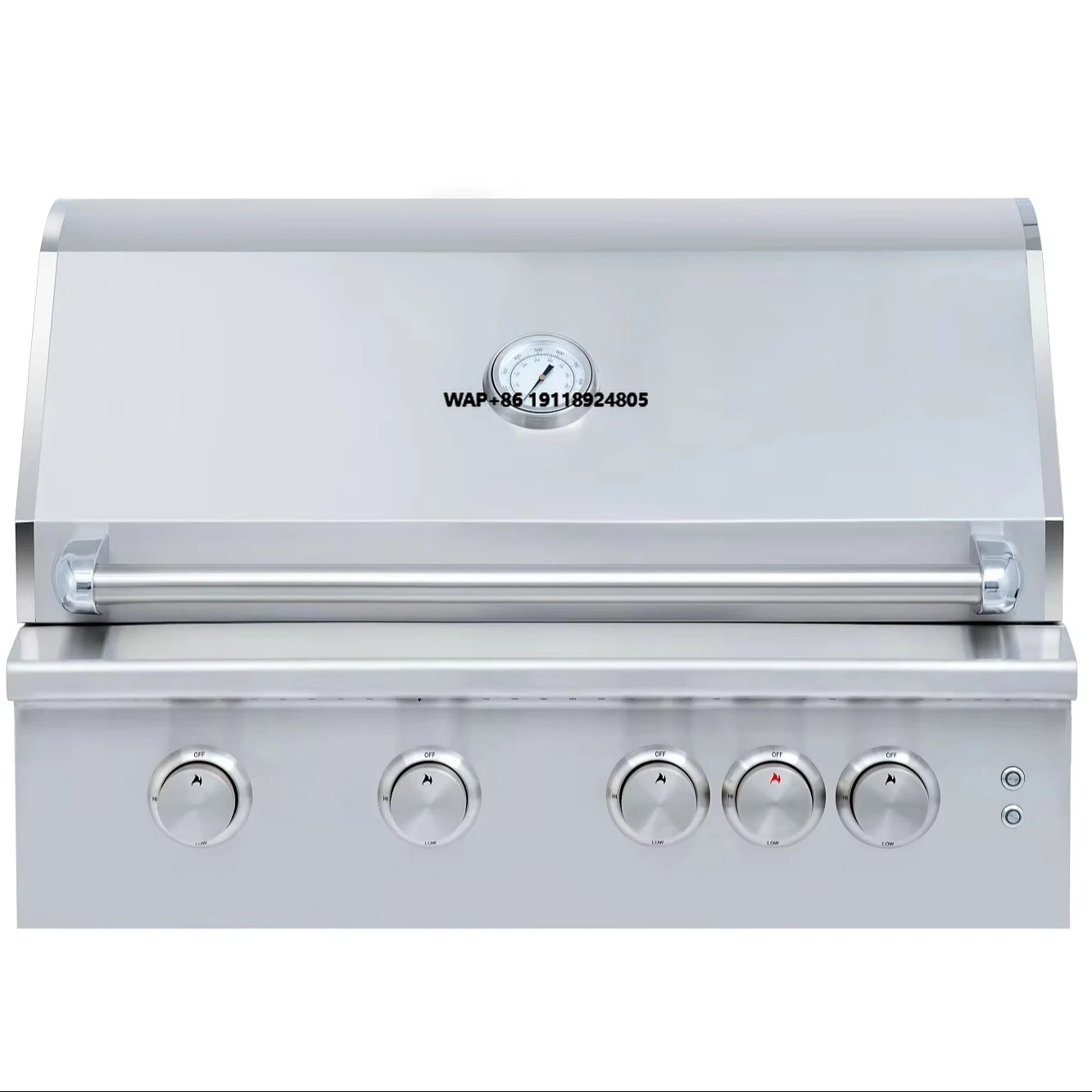Modern Premium Outdoor Gas Grill 4 Main Burners Infrared 304 Stainless Steel 304 Stainless Steel Metal Barbecue Stove 4 Main
