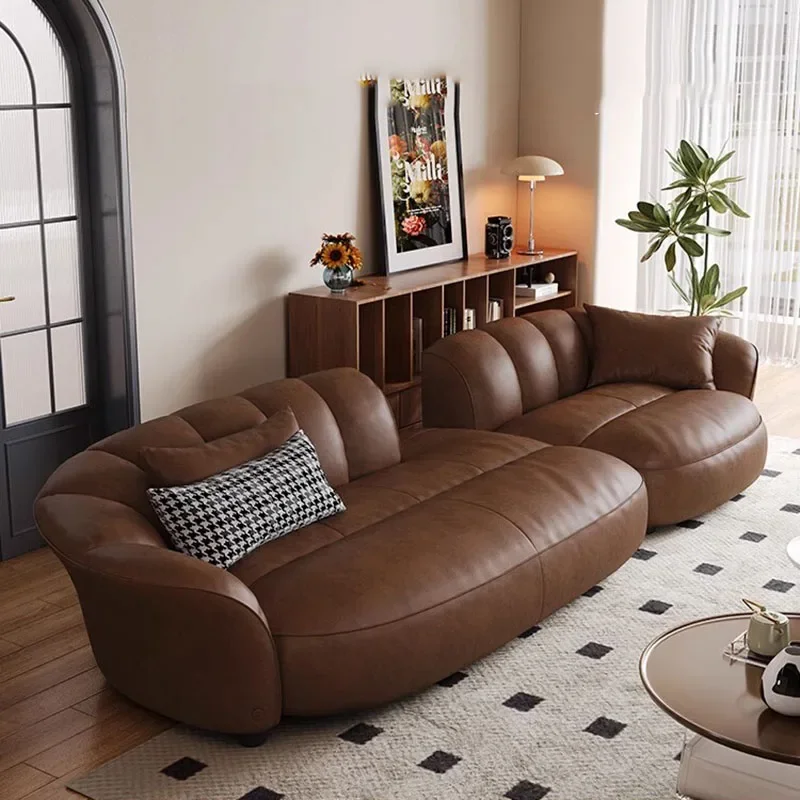 Designer Comfort Living Room Sofas Luxury Modern Puffs Theater Clouds Couchs Leather Italiano Sofa Para Sala Home Furnitures