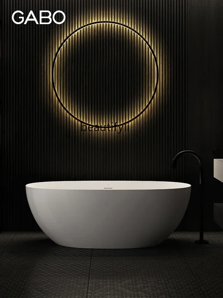 

45 Bathroom Small Apartment Bathtub Household Polymer Artificial Stone Bathtub Bed & Breakfast Independent Bath