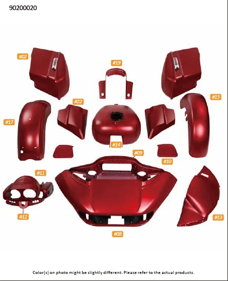 HR3 Wicked red Body kit fairing kit Saddlebag Fender Gas Tank Fit For Harley Road glide Special 14-20