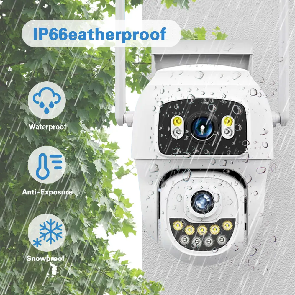 10MP 5K Outdoor PTZ WiFi Security Camera – AI Human Detection, Dual Screen Display, Two-Way Audio, Email Alerts & HiEasy App