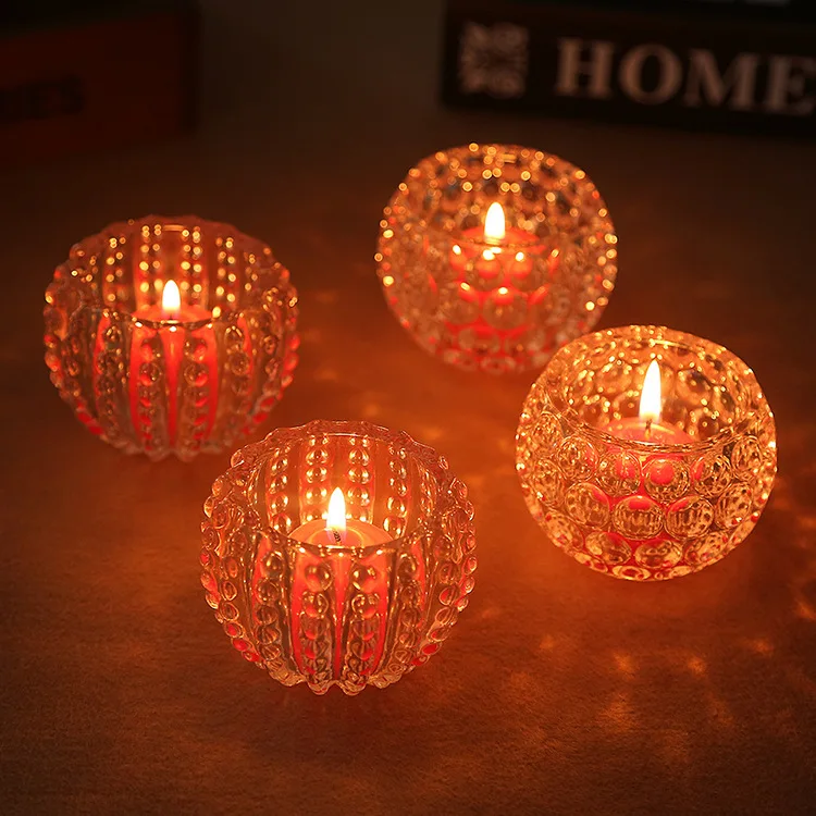 

2Pcs Elegant Glass Candleholder Set Stylish Crystal Cup for Party Banquet Hotel Table Decor Candlelight Dinner