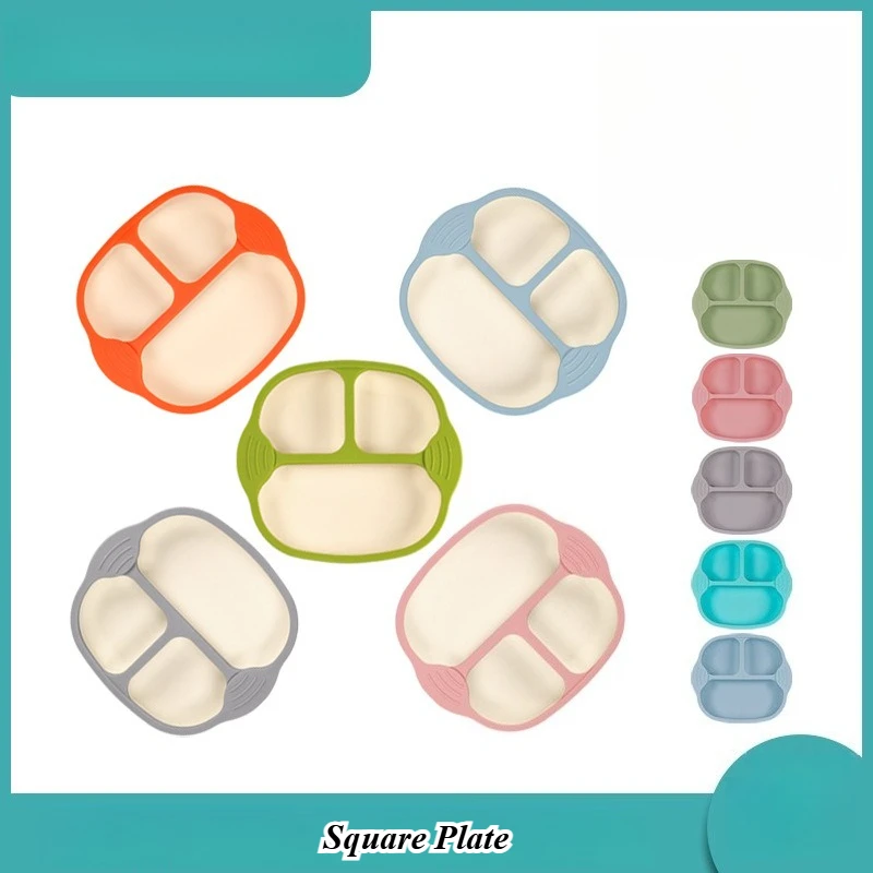 

Детская силиконовая тарелка с присоской, цельная, устойчивая к падениям, прочная, для кормления детей, с милым мультяшным дизайном, подарок