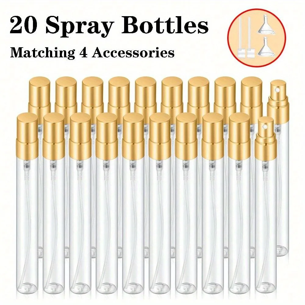 5/20 pces 5ml/10ml mini garrafas de pulverizador recarregáveis de vidro transparente para viagens perfume hidratante festa uso ferramentas de maquiagem portátil