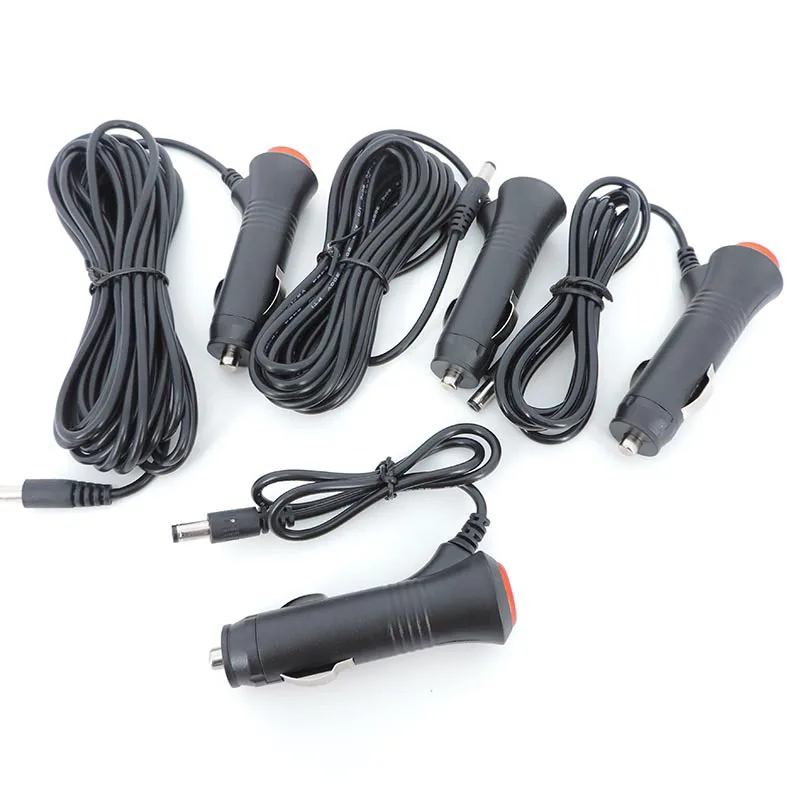 12V 24V Car Adapter Charger Cigarette Lighter to DC 5.5mmx2.1mm Power supply Cable Plug Cord Switch For Car Monitor Camera