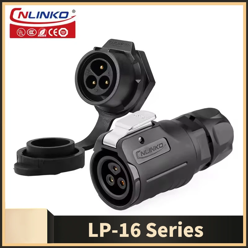 

Cnlinko LP16 2 3 4pin Connector IP67 Waterproof Plastic Industrial Aviation Plug Socket Electrical Cable Wire Connection Adapter