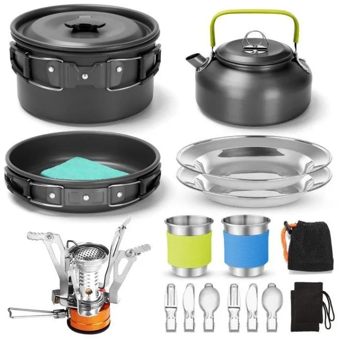 

Набор походной посуды для кемпинга, легкий портативный котелок для пеших прогулок, пикников и активного отдыха на природе