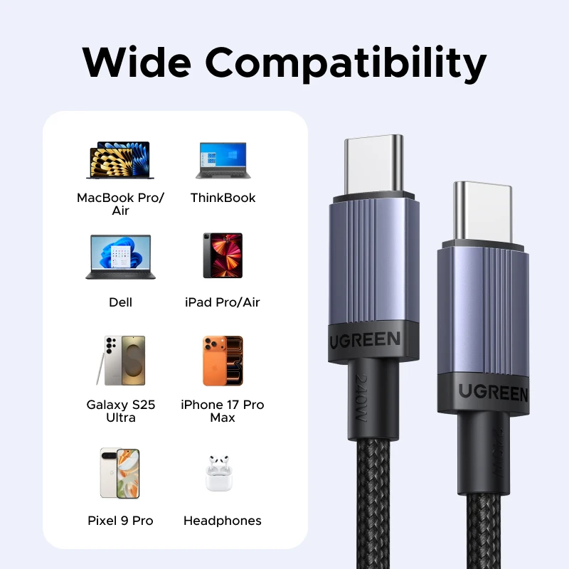 UGREEN PD3.1 240W USB C to USB C 케이블 고속 충전 5A 노트북 ... - 4