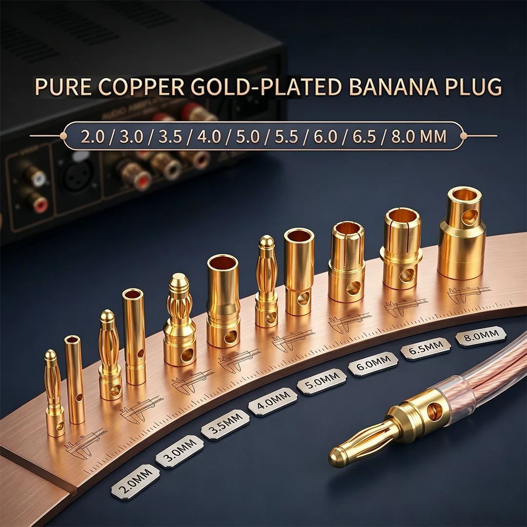 10pcs Banana Plug Gold Plated Copper Brushless Motor Bullet Connector for ESC Battery 2mm 3mm 3.5mm 4mm 5mm 5.5mm 6mm 8mm