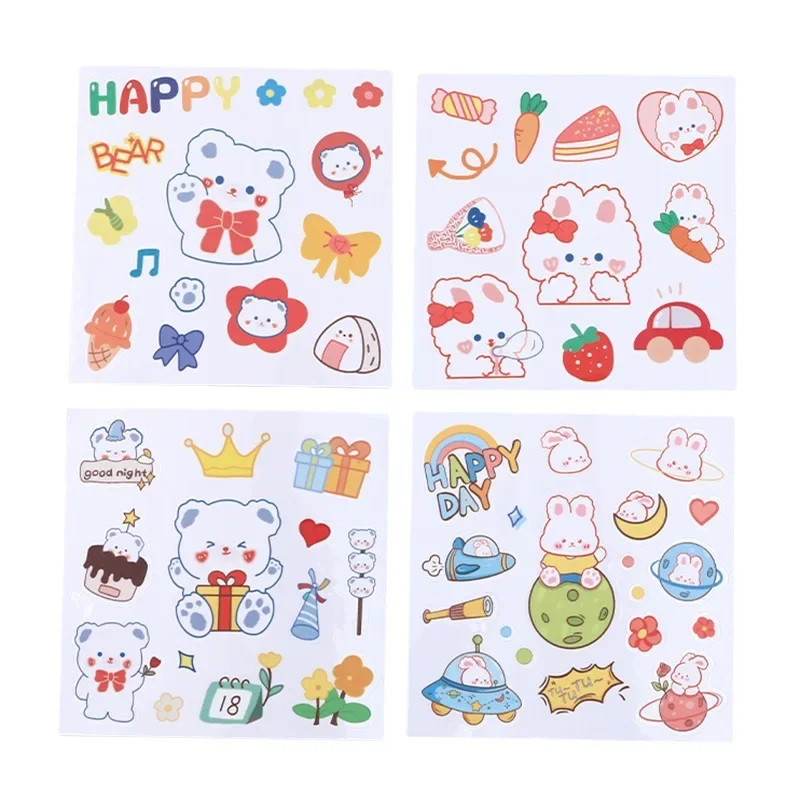 1 Sheet Cute Cartoon Patterns PVC Stickers Waterproof Colorful Phone Water Bottle Decor Scrapbook Decor DIY Notebook Decoration image 6