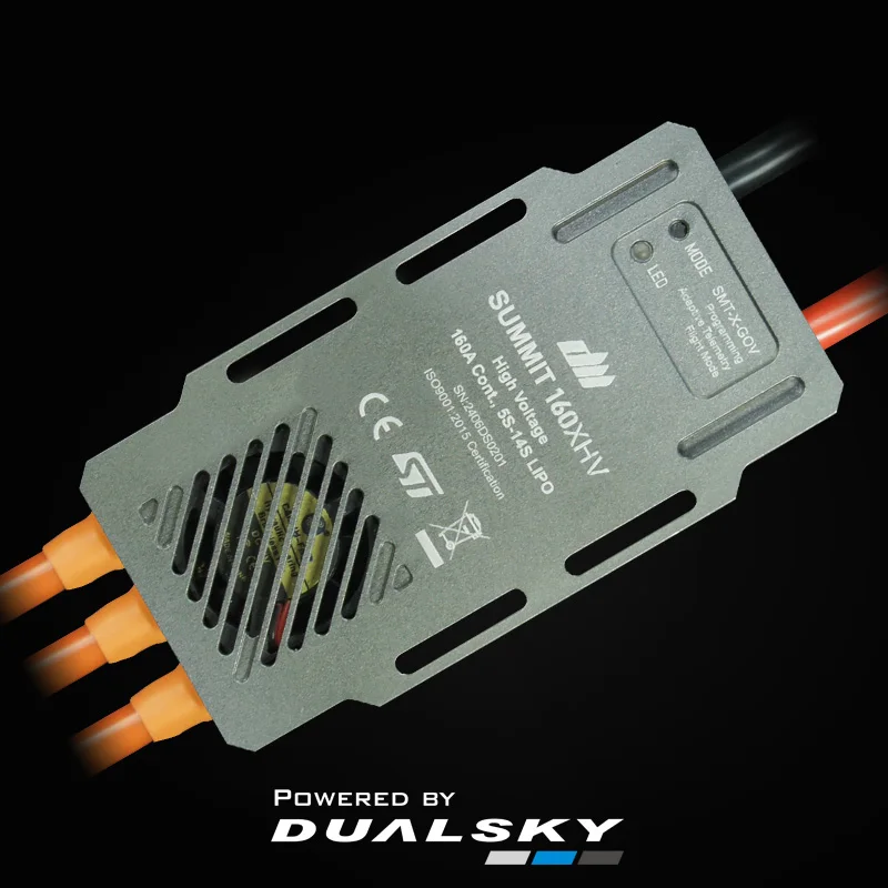 Dualsky SUMMIT 160XHV 160A HV ESC supports 5-14S Lipo, for Fixed wing, automatically recognizes Sbus2/EXBus/SRXL2 protocol