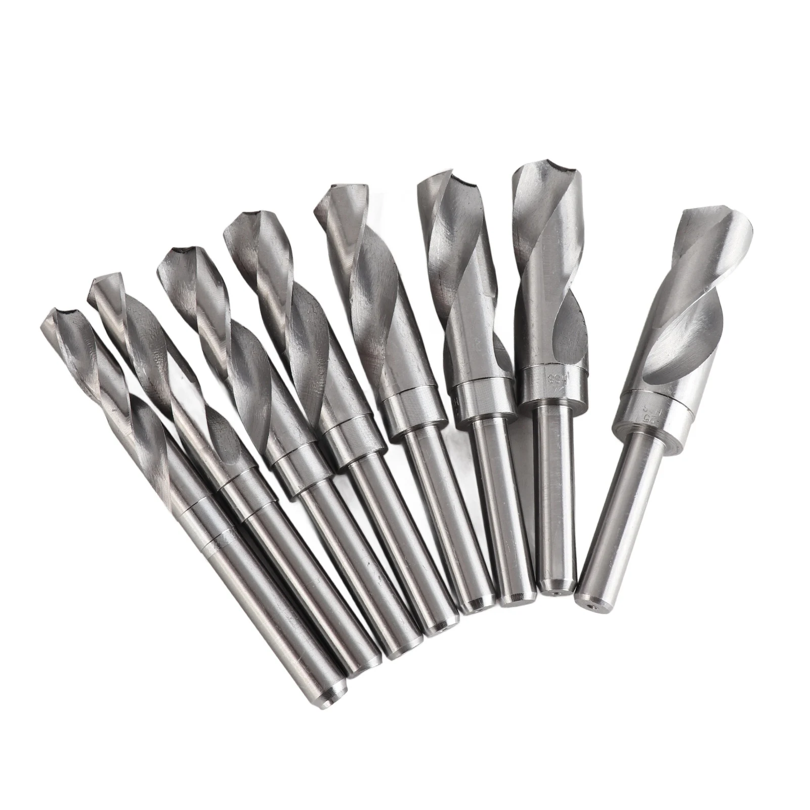 Conjunto de brocas helicoidais de aço de alto carbono branco de 8 unidades grande com tratamento térmico industrial