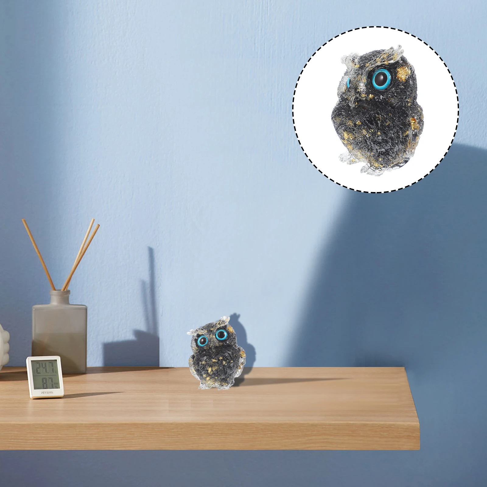 

Unique Owl Ornament Resin Made Indoor Decoration Lifelike Design Stable Not Easy to Break Creative Animal Statue