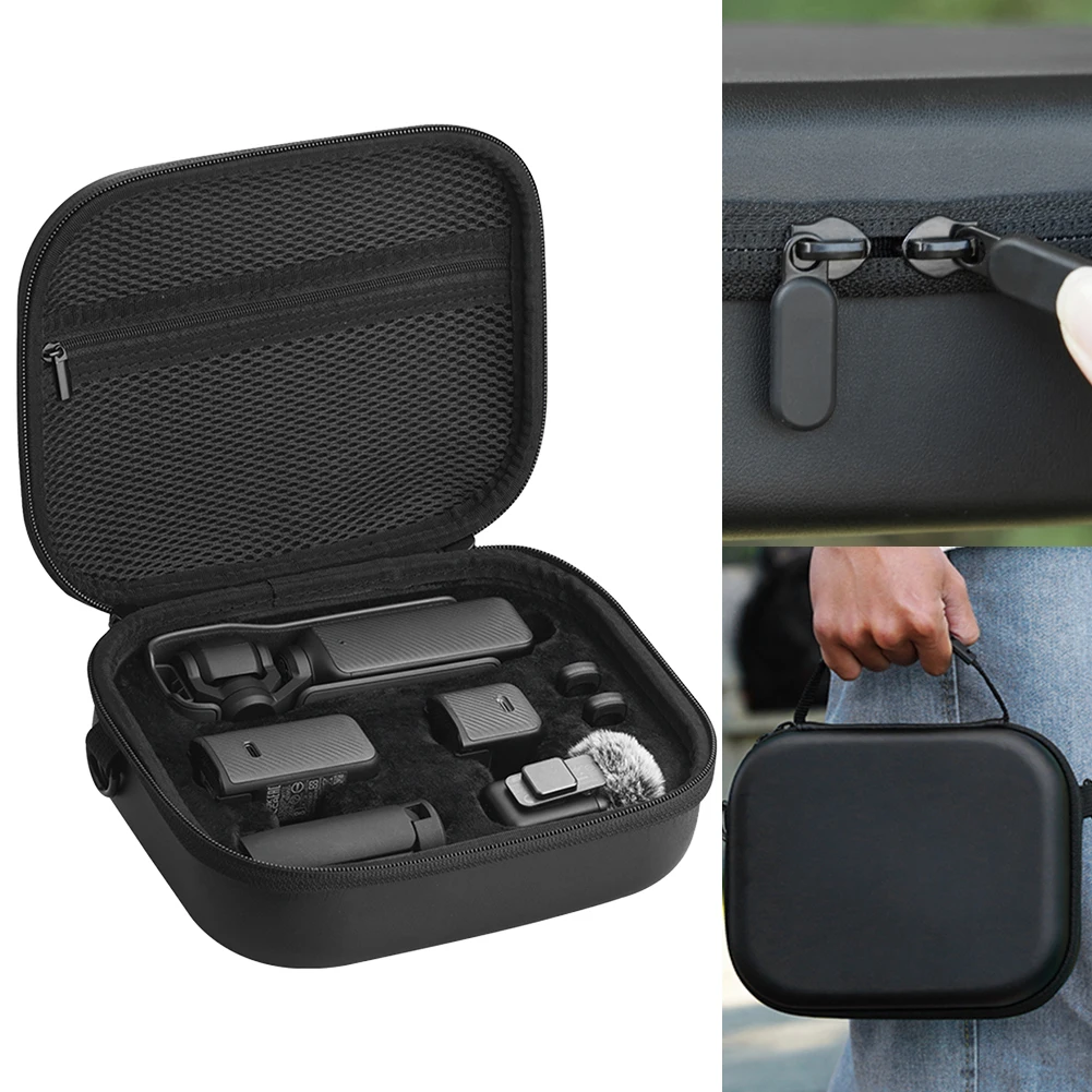 Hard Carrying Case Anti Scratch Portable Storage Bag PU with Mesh Pocket Protective Hard Case Carrying Box for DJI OSMO Pocket 3