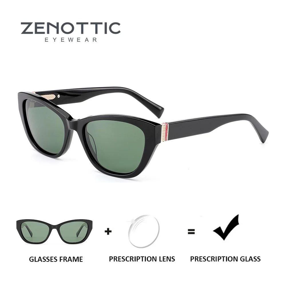 

ZENOTTIC Trend Cat Eye Progressive Prescription Sunglasses Women Fashion Acetate Uv400 Polarized Corrective Sun Glasses