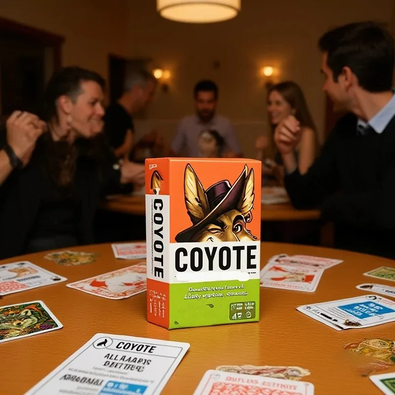 لعبة بطاقة Coyote Party، تعرف على لعبة الورق المعبأة بالحركة مليئة بخمسة عالية والخراب، ألعاب بطاقات الحركة المضحكة، لعبة ذئب البراري