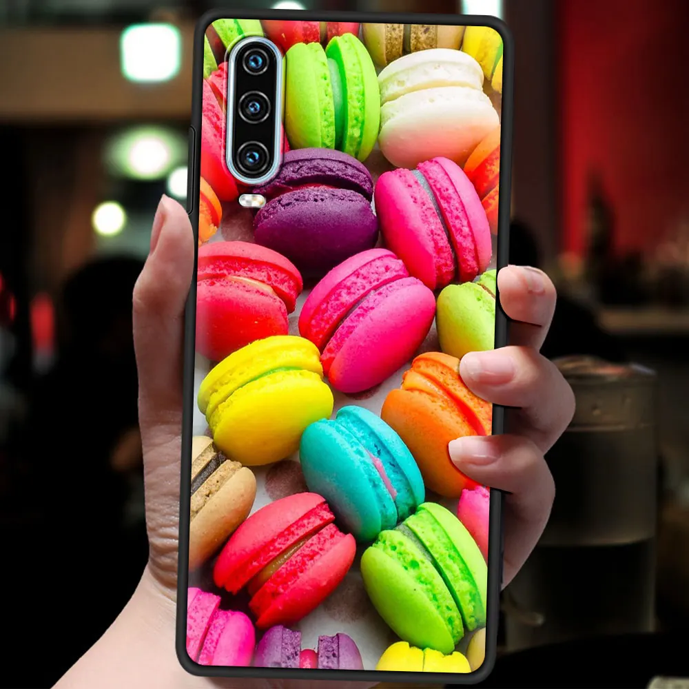 Cute Macarons Dessert Phone Case For Huawei P50 P40 P30 Lite E P20 Pro Y9 Y7 Y6 2019 P Smart 2021 Z Y6p Y7a Y9s Cover Silicone