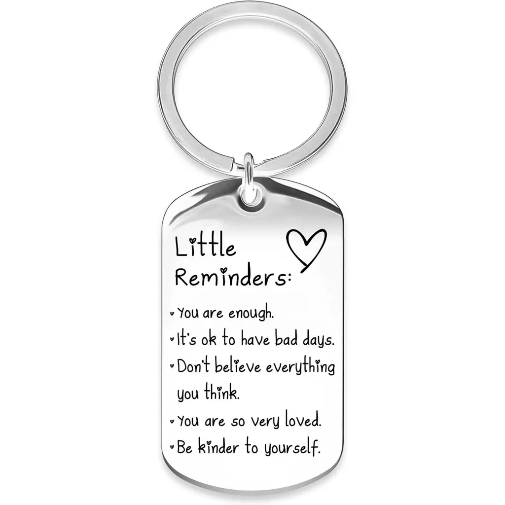 Kleine herinneringen sleutelhanger inspiratie cadeau's vrouwen mannen bevestiging opbeurend mentaal Je bent genoeg sleutelhanger sieraden