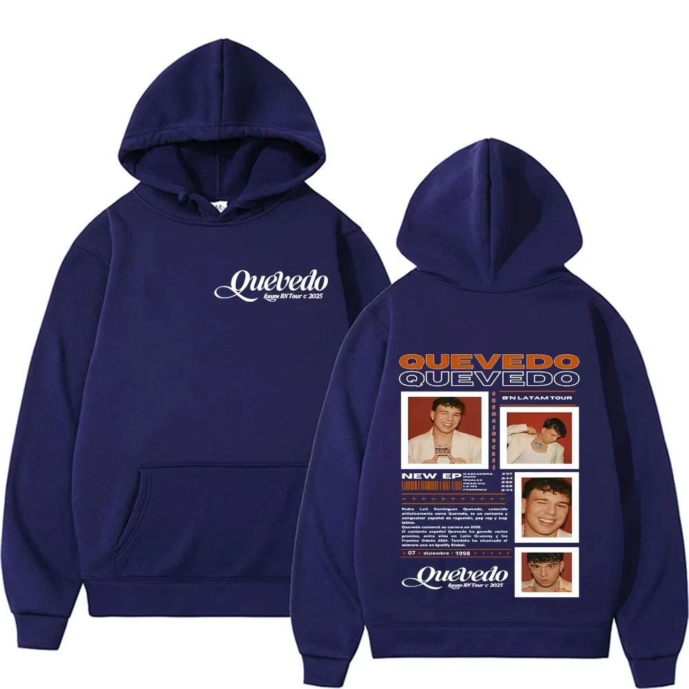

Rapper Quevedo Buenas Noches Tour 2025 Cover Hoodie Men Women Fashion Hip Hop Gothic Sweatshirt High Quality Oversized .pullover