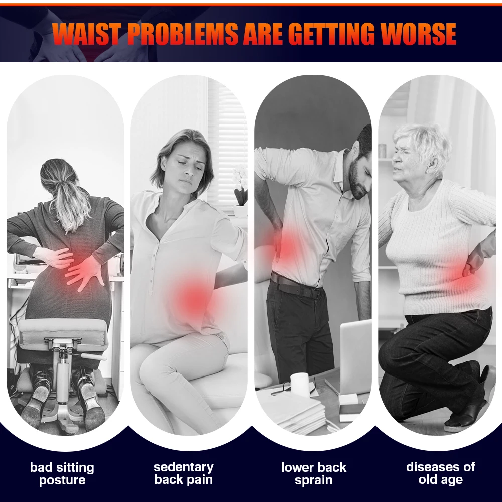 Back Posture Corrector Inflatable Air Traction Lower Back Belt Sprain Waist muscle relax Red Light Heat Airbag Vibration Massage - Image 4