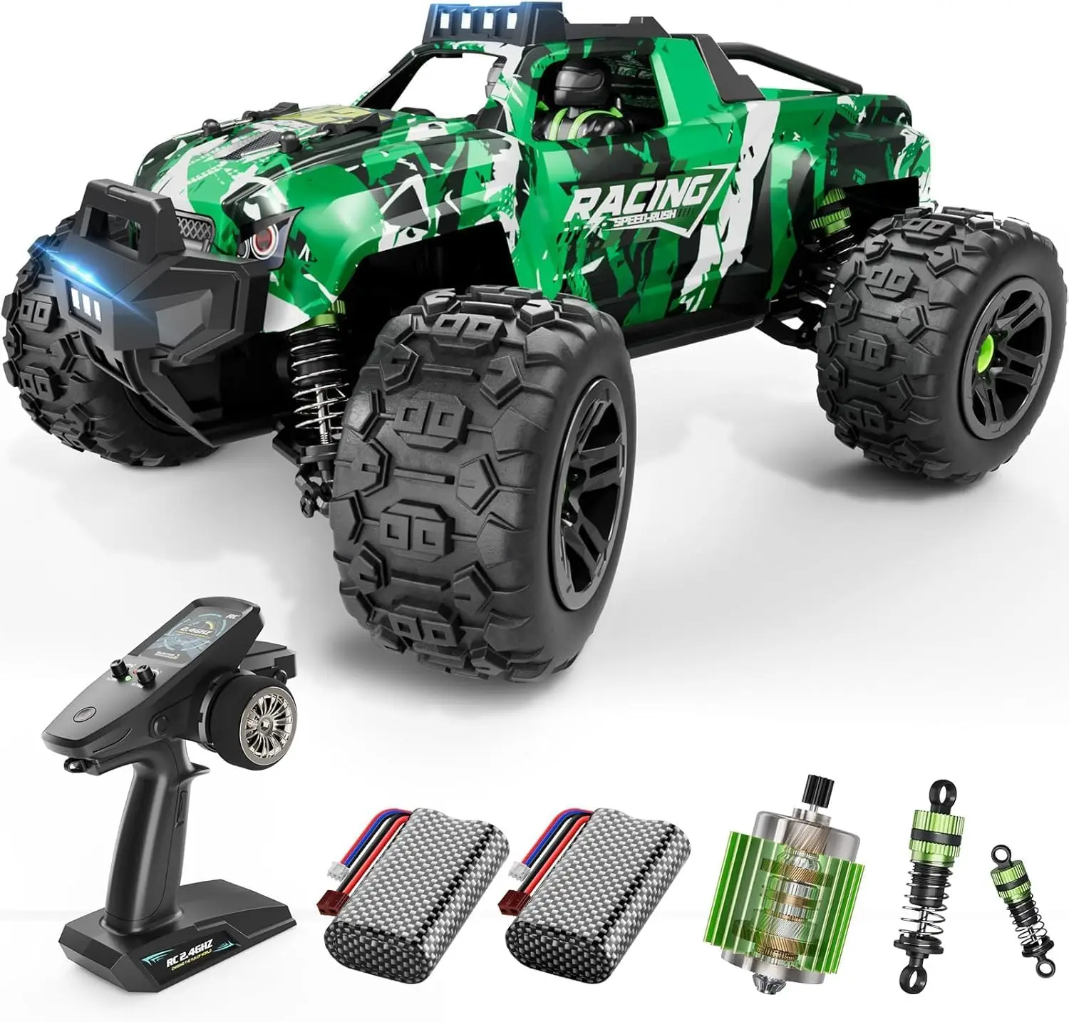 1:18 Scale 4WD RC Truck for Adults and Kids Age 8-12, 36KMH High Speed Off-Road Electric Vehicle, All Terrain, Full Proportional Synchronous Control System, 2.4GHz