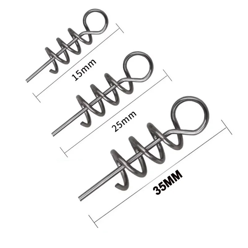 TAKEDO 15MM 25MM 35MM Jig Lure Connector Lure Screws Stainless Steel Swivel Stinger Fishing Lure Connector Spring Lock Snap