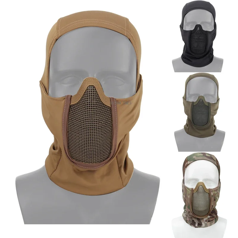 Máscara táctica para casco malla acero cara completa Airsoft Paintball
