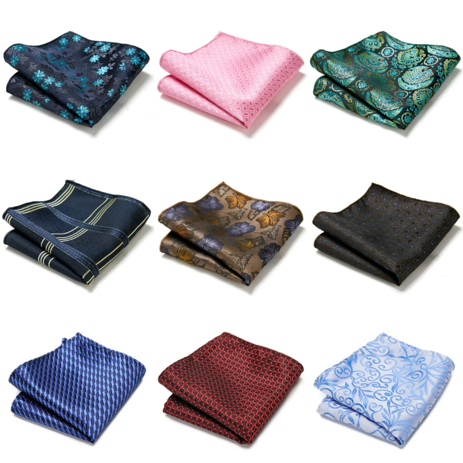 Pocket Square Handkerchief Nice Handmade Woven 100% Silk Hanky Pocket Square Printed hombre Pink Office Clothing accessories