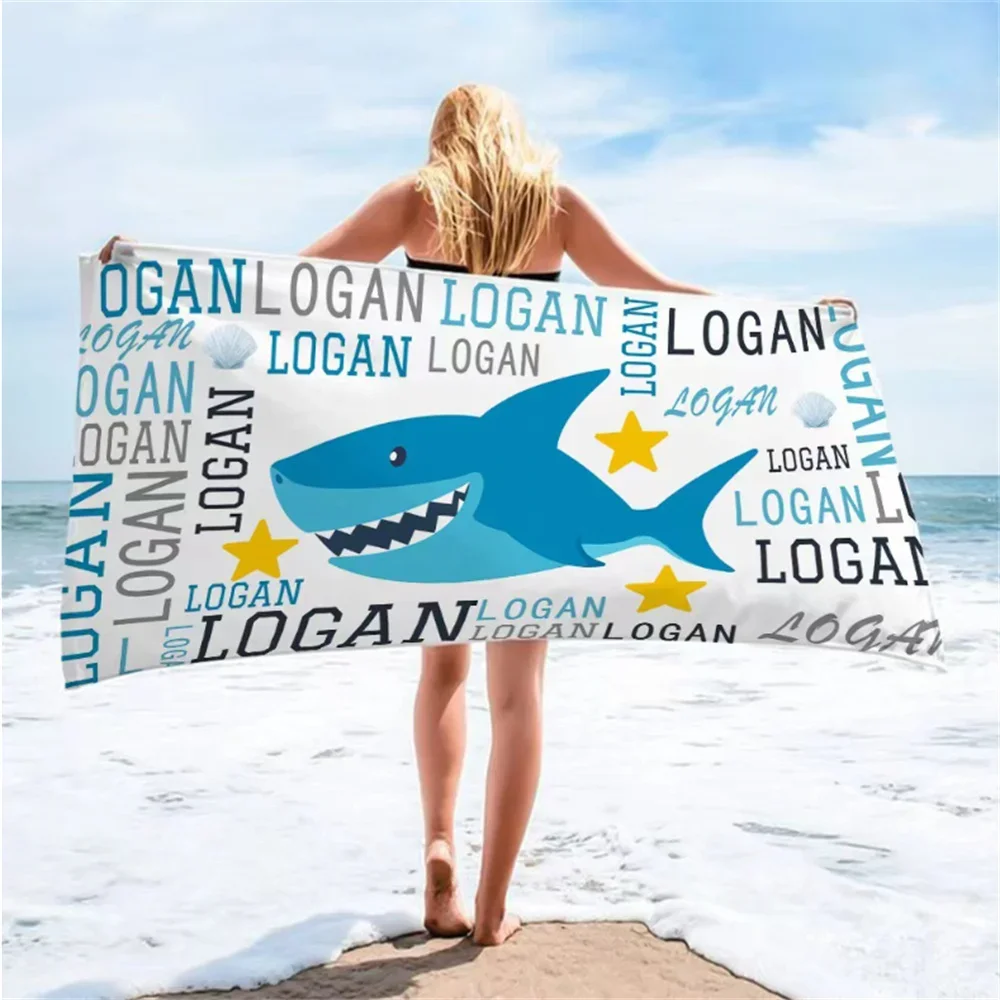 Microfiber Name Beach Towels , Marine Biological Patterns ,Soft And Skin Friendly,Must-Have On Summer