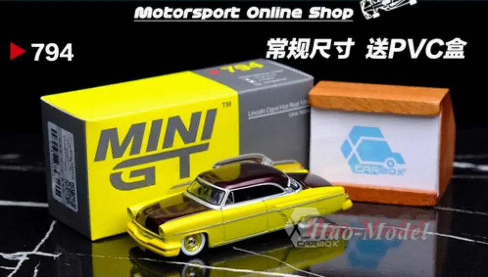 MINIGT 1/64 สําหรับLincoln Capri Hot Rod 1954 Alloy Diecastรุ่นรถจําลองของเล่นเด็กของขวัญวันเกิดงานอดิเรกจอแสดงผลคอลเลกชัน