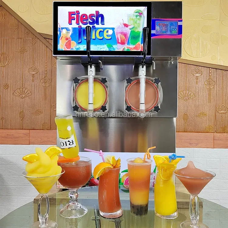 

High Quality 2 tank Ice Slush Machine Smoothie Margarita Frozen Drink Slush Machine