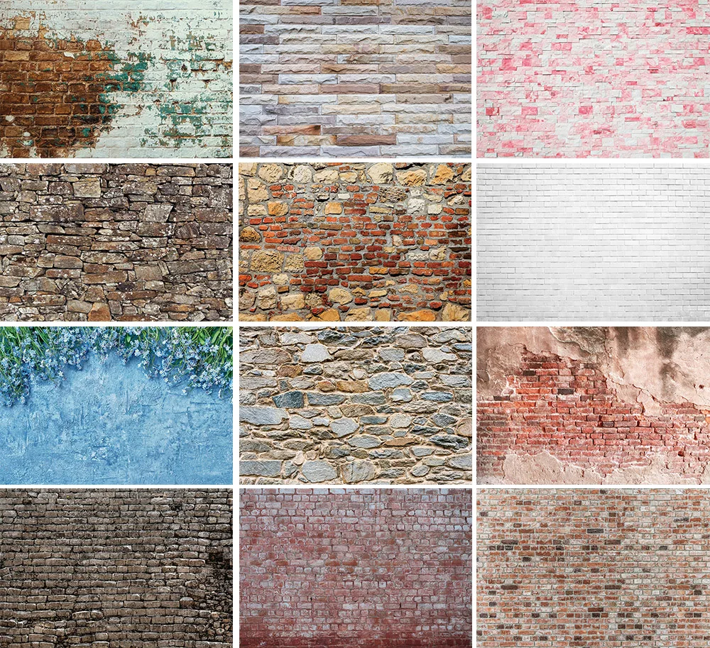 Brick Wall Backdrop for Photo Studio Grunge Wall Photography Background Portrait Children Baby Photophone Video Live hotoshoot