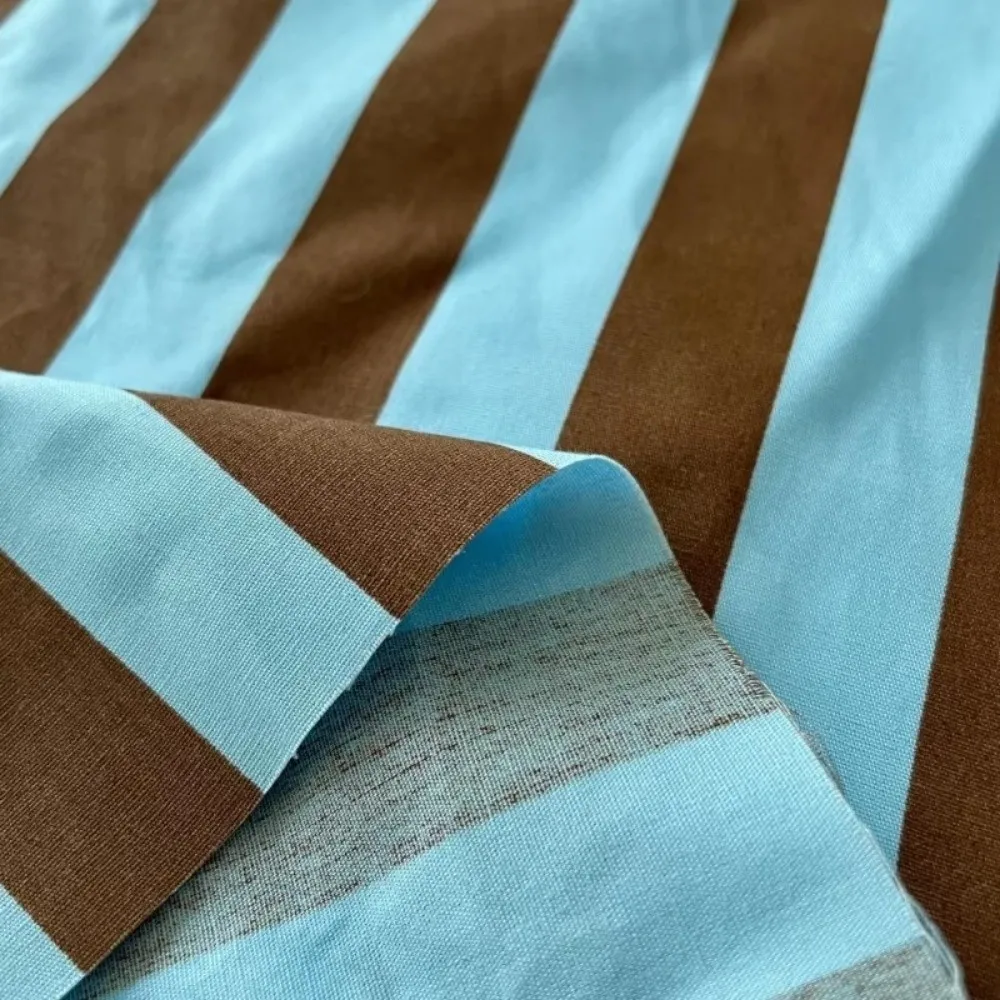 Tela de rayas verticales de 150x100cm, Material de costura de ropa Multicolor de algodón, mantel para vestido, almohada, tela de confección