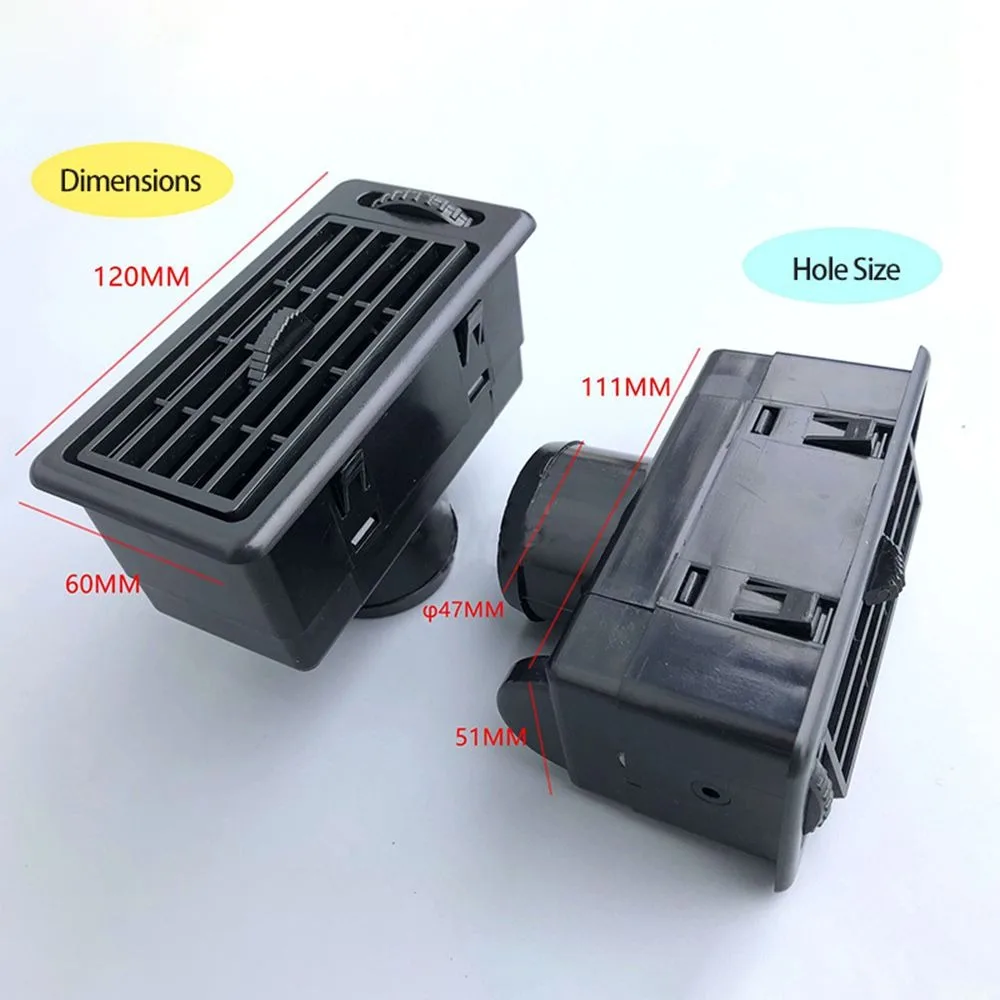 

2Pcs Black Rv Vent Insulator ABS Dash Ventilation Outlet Heat AC Air Exhaust Vent Auto Tool Universal Dash Ventilation Outlet