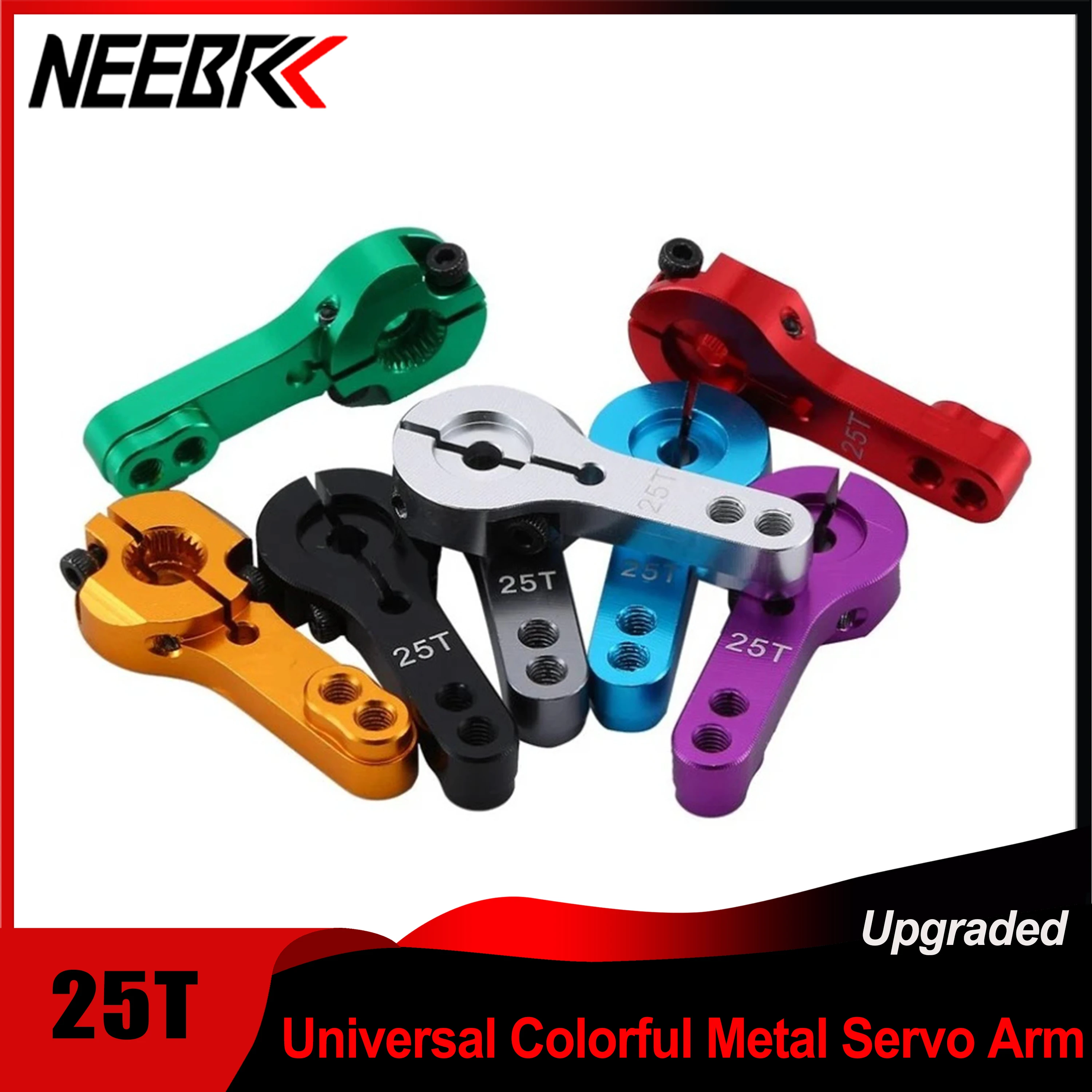 

NEEBRC High Quality 25T Upgraded Metal Aluminum M3 Threads RC Servo Arm for Futaba Savox Xcore HL HSP HD Power JX Dron Robot DIY