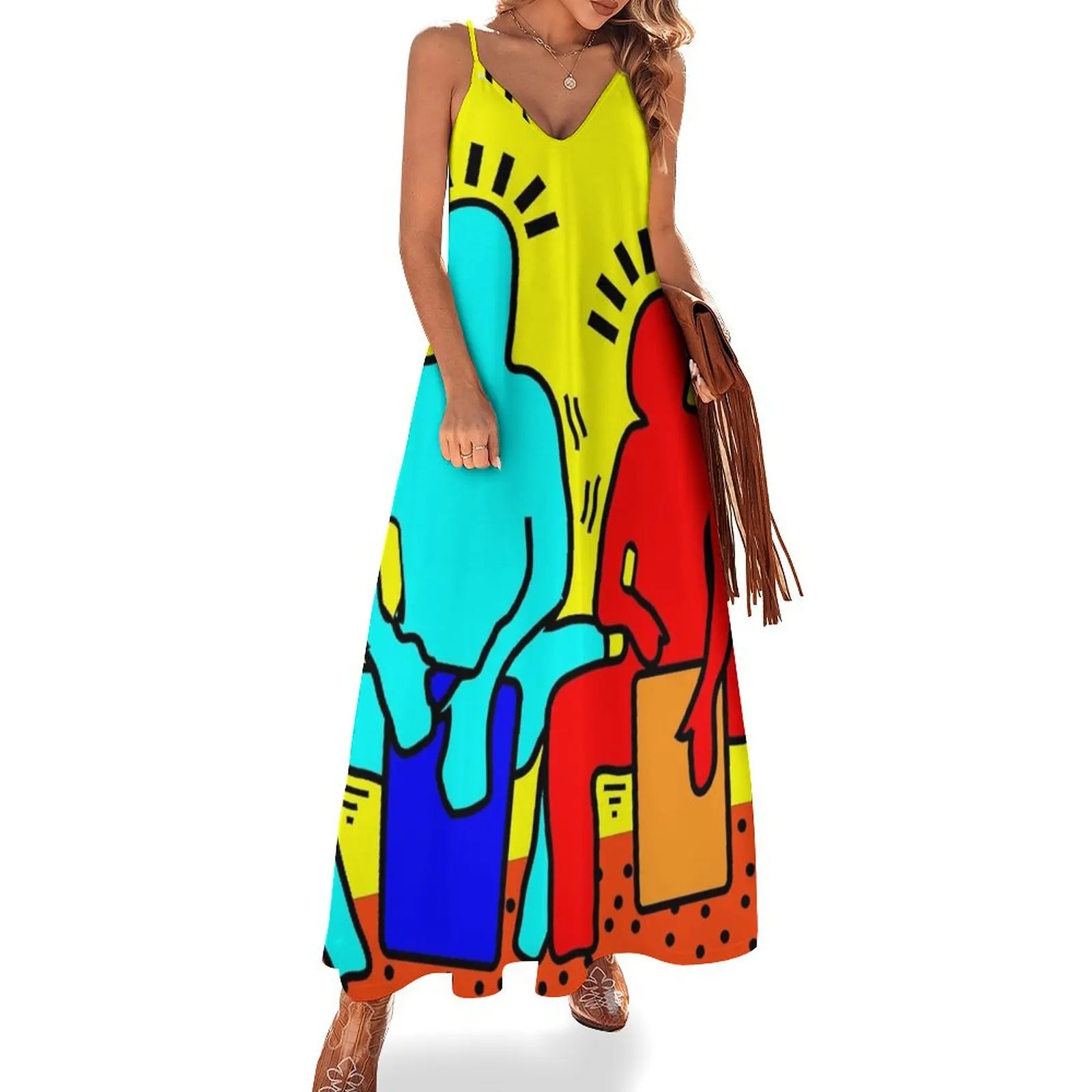 

Colorful Drummers Sleeveless Long Dress loose summer dress summer dresses ladies 2025 Woman fashion Dress