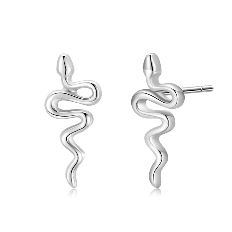 

S925 Women's Sterling Silver Snake Stud Earrings High-End Animal Ear Jewelry for Everyday