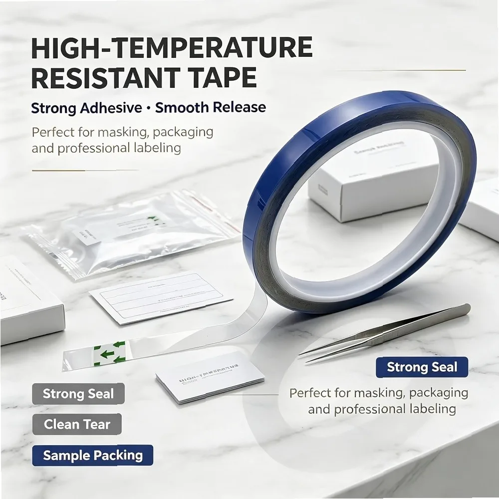Blue High Temperature Masking Tape 1/2/4/11 Rolls 1cm x 1299.21in, Heat Resistant No Residue, Electroplating Baking