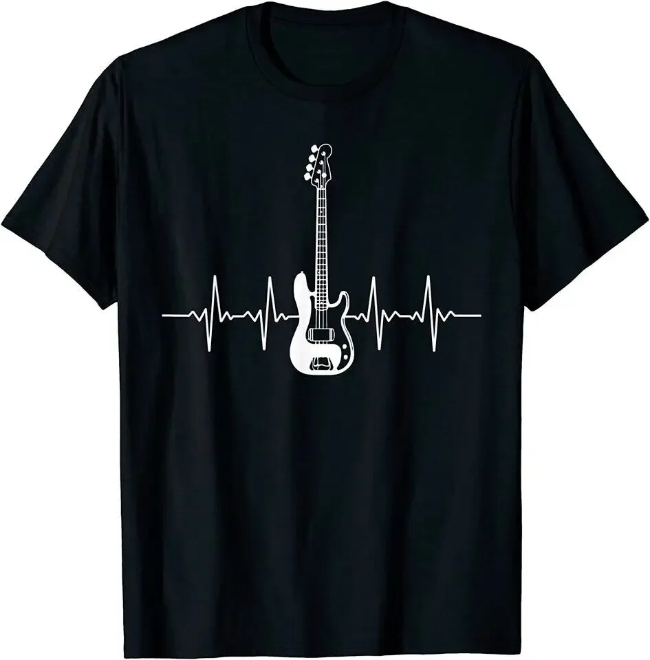 NEW LIMITED Cool Bass Guitar Heartbeat Design For Bass Player Men Women T-Shirt