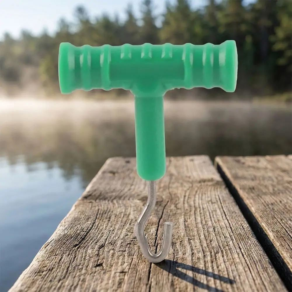 10 Pcs ABS Fishing Baiting Rig Tool Stainless Steel T Shape Handle Fishing Knot Puller Rig Puller Knot Tools Barbel Fishing view 2