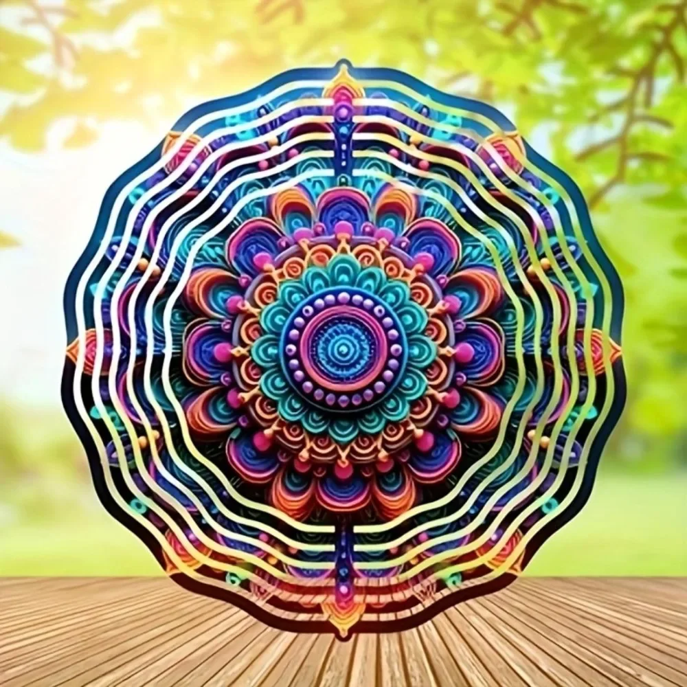CIFBUY Wind Chime Outdoor Garden Decor Spinner Mandala Art Bird Deterrent for Patio Yard Home Decoration Wedding Gift Ornament