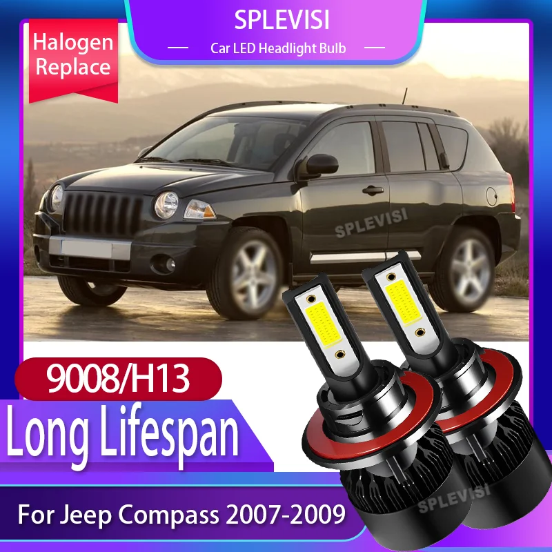 

Automotive Headlight Bulbs Direct Fit Plug and Play Fan Cooling Design Car LED Light Brighter for Jeep Compass 2007 2008 2009