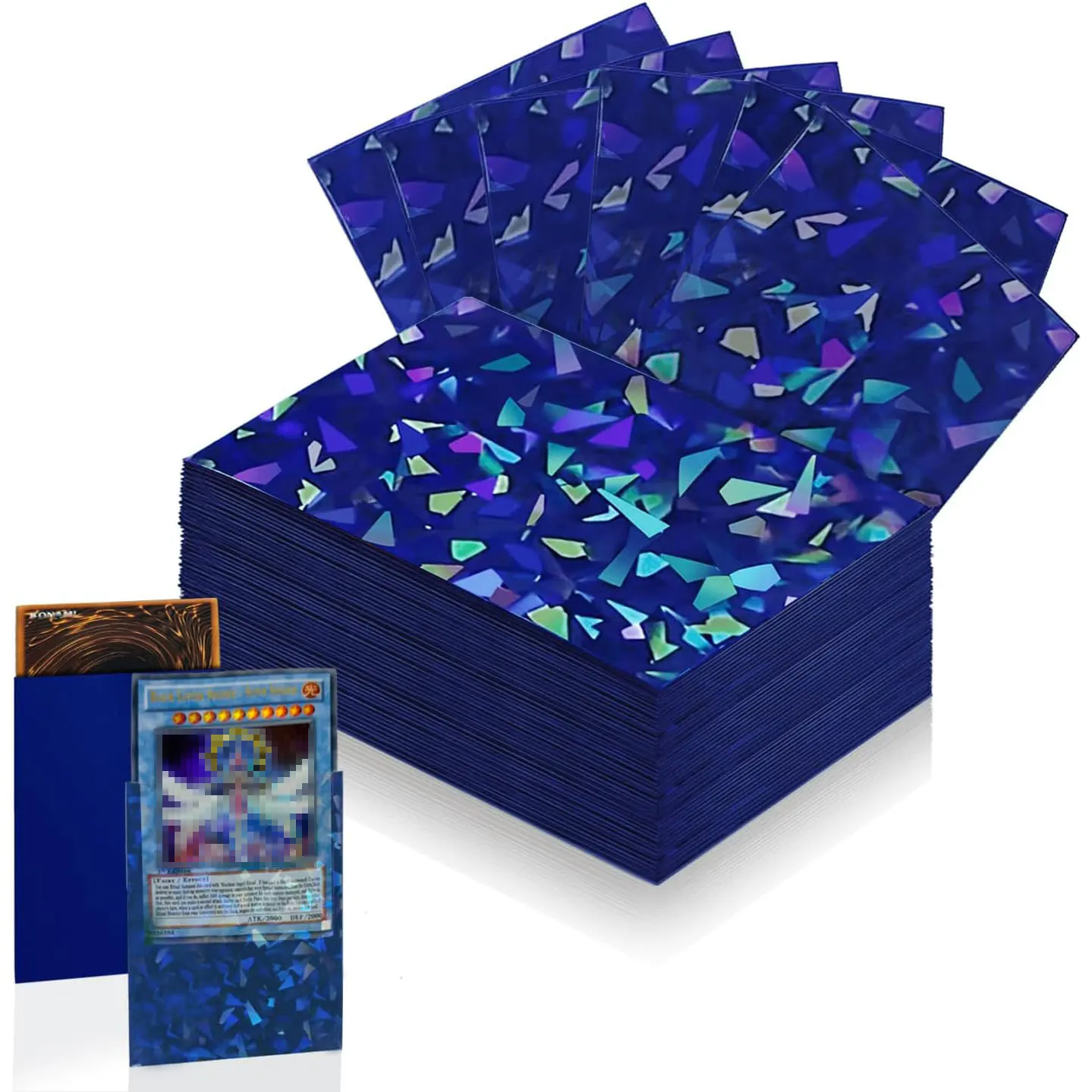 

100pcs Holographic Card Sleeves Colorful Standard Trading Card Protective Sleeves Perfect Fit Standard Size TCG Cards Protectors