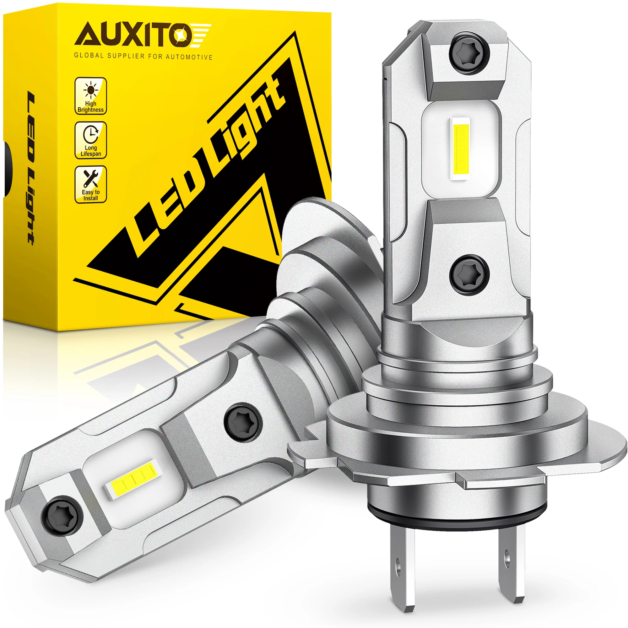 AUXITO 2X H7 LED Canbus 360 Headlight Bulb H7 LED Light for Toyota Corolla Yaris Ford Focus mk2 mk3 Fiesta c max Transit Mondeo