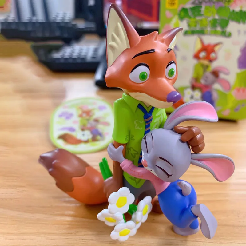 

In Stock Disney Zootopia Cartoon Judy Nick Sloth Anime Fgiure Kawaii Model Desktop Ornament Toys Birthday Gift