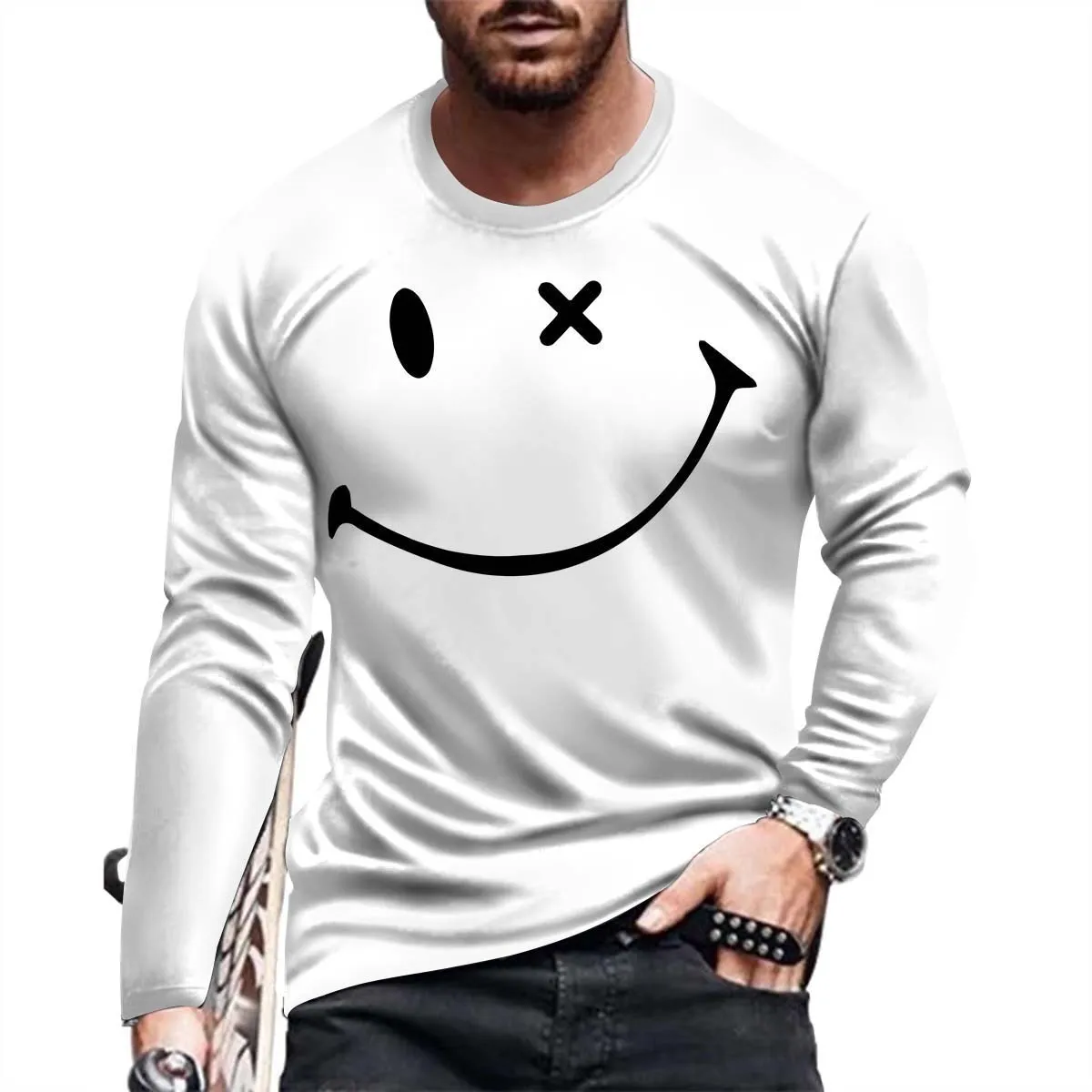 2023 New Man's round neck Long Sleeve Tee's Fashion and Casual Men Printed T Shirt large size men's clothing XS-5XL