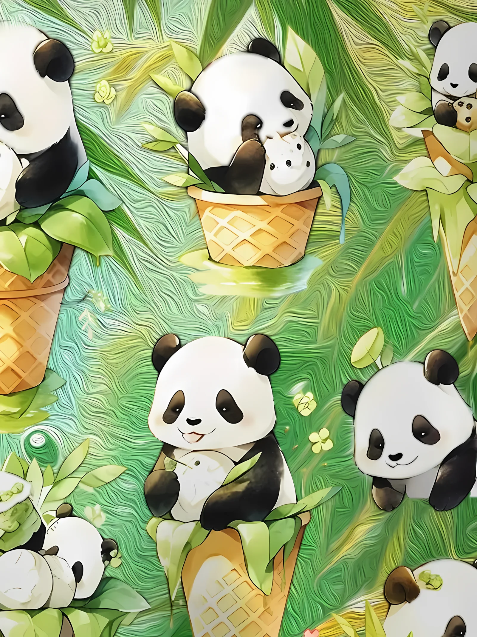 سترة بغطاء للرأس جديدة مريحة للأطفال لخريف 2025 ثلاثية الأبعاد مطبوعة على آيس كريم الباندا بلوفر غير رسمي وعصري