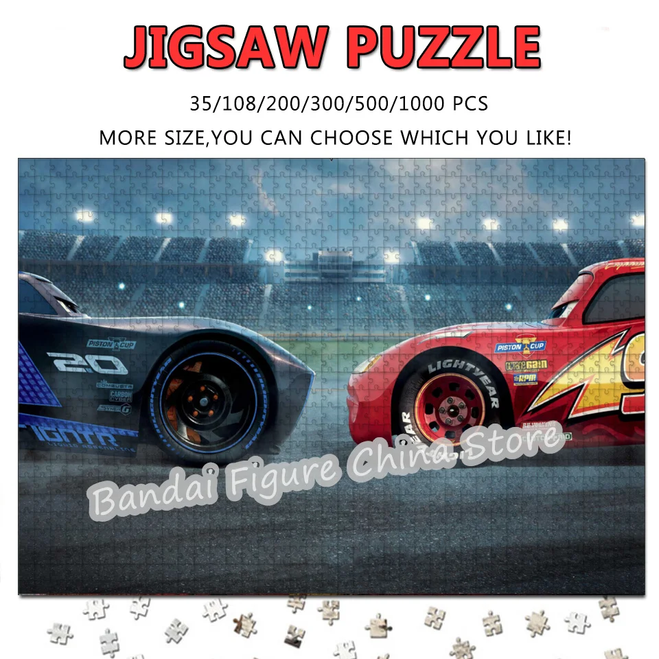 

Cars-3 Pixar Animated Movie Puzzle Disney Cartoon Lightning Mcqueen 108/200/300/500/1000 Pieces Jigsaw Puzzles Decompress Toys