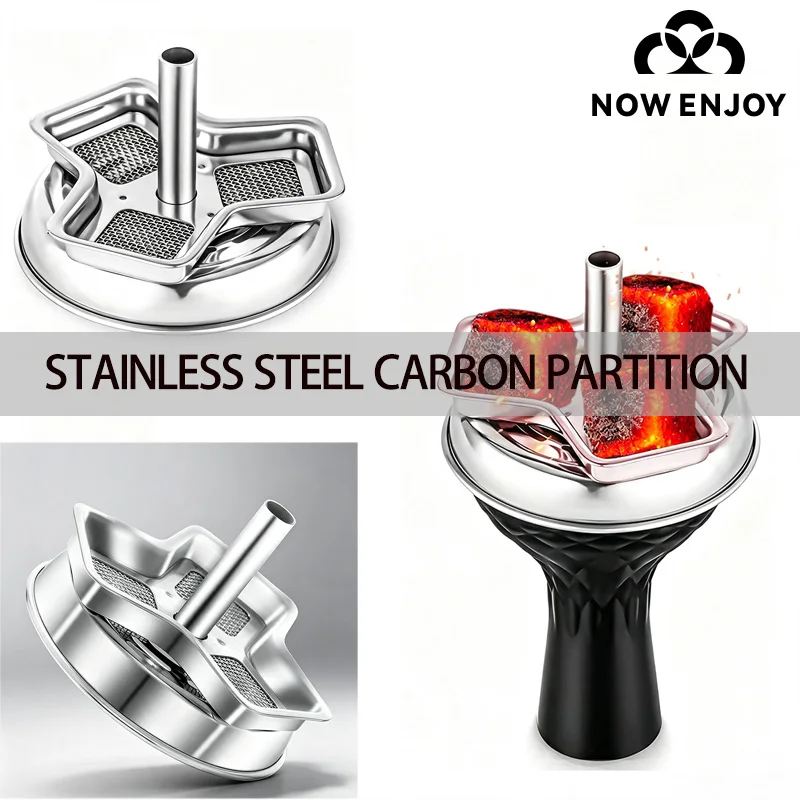 NOW ENJOY Triangular Stainless Steel Shisha Hookah Charcoal Bowl Hookah Charcoal Holder  Chicha Hookah Bowl Smoking Accessories