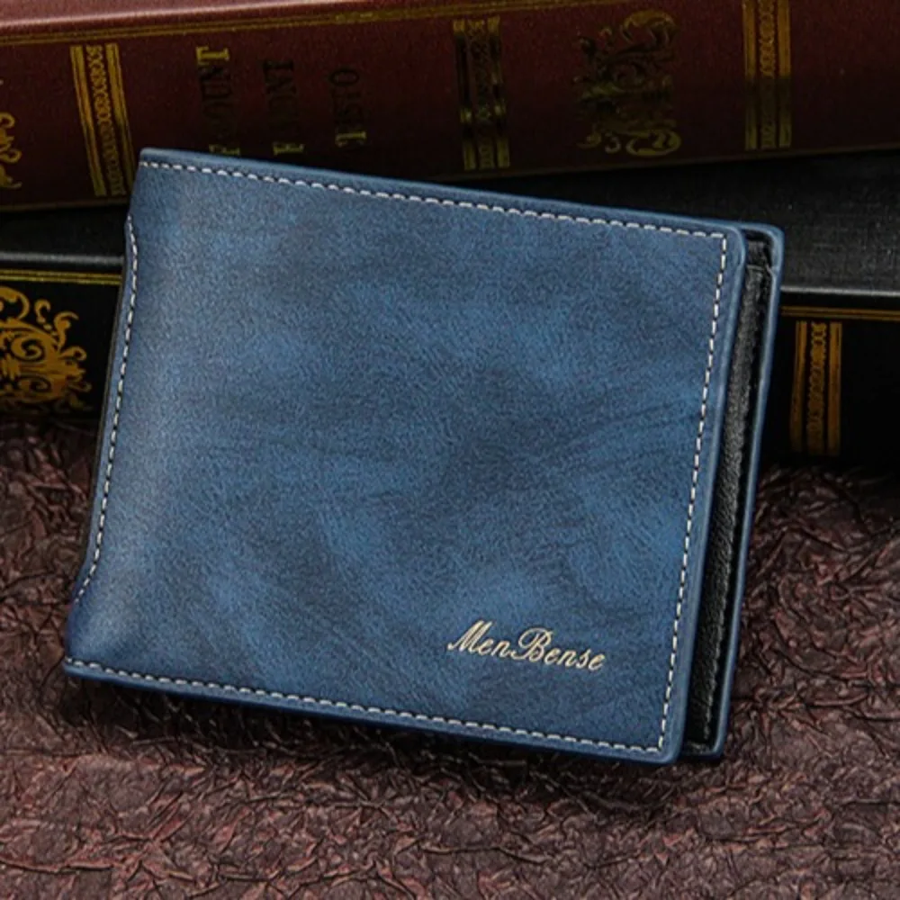 Fashion PU Leather Three Fold Wallet Multi-position Large Capacity Men's Short Wallet Card Holders Leisure PU Coin Purse Outdoor